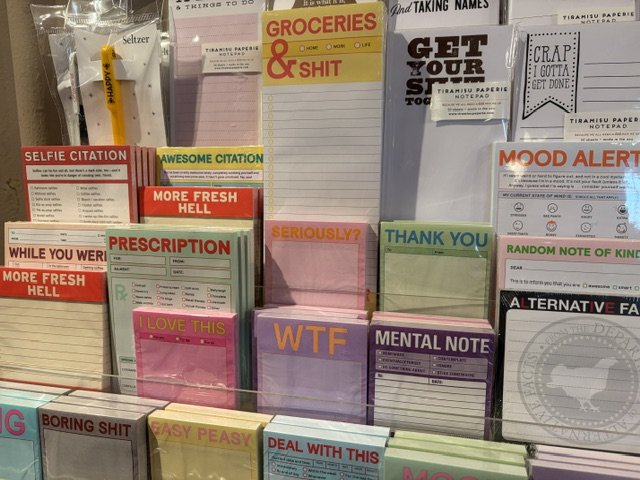 Funny and snarky notepads at Paper Trails